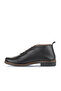 Black Leather Women's Flat Boots 01Wd3805 - 3