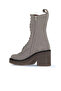 Beige Suede Women's Heeled Boots 01Wt2902 - 4