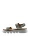 Khaki Leather Women's Wedge Heeled Sandals 01Ws8001 - 4
