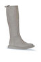 Beige Leather Women's Flat Boots 01Wv9705 - 2
