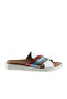 White Multi Leather Women's Flat Slippers 01Wu3315 - 2