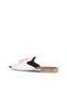 White Leather Women's Flat Sandals 01Wq5615 - 5