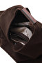 Brown Dark Suede Women's Shoulder Bag - 5