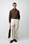 Coffee Linen Blend Relaxed Fit Men's Shirt - 3