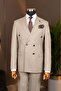 Exclusive striped double-breasted suit brown - 2