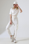 Women's Crop Cargo Pocket Jogging Tracksuit Set - 3