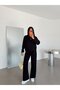 Snap Detailed Hooded Set - Black - 2