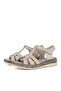 , Women's Genuine Leather Comfort Sandals 1611051Z030 Silver - 7