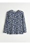 بلوزة منقوشة برقبة دائرية (S6) - 5