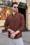 Brown Basic 100% Cotton Long Sleeve Men's Shirt E6761 - 5