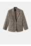 Wool Blend Check Blazer Jacket - 3