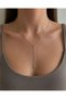 Heart End Dorika Y Necklace – Women's Steel Necklace with Silver Color Spiral Chain |   Elegant and Modern