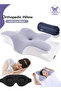 Orthopedic Cervical Pillow–Butterfly Neck Support with Washable Cover & Eye Masks