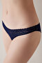 Easy Lace Lace V Cut Navy Blue Brazilian Panties