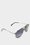 Men's Oval Large Black Metal Frame Black Glass Polarized Sunglasses F0584Axns - 2