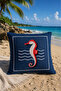 Ays Home Piremium Marine Seahorse Patterned 2-Piece Throw Pillow Cover Set - 3