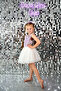 Single Sleeve, Bow Detail, Shimmering Sequin Crop Top and Colorful Elastic Waist Tulle Skirt Two-Piece Set - 6