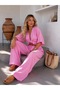 Women's Double Tie Detail Muslin Suit - 5