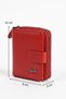 2601 Genuine Leather Women's Card Holder with Card Slots and Coin Compartment Model Stylish Card Holder Wallet Red - 4