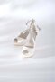 Women's Open Toe Platform High Thick Heeled Bridal Shoes White - 4