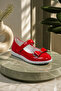Girl's Red School Shoes, Size 32, Ankle Strap School Casual Shoes - 2