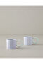 Angled New Bone China 2 Piece Coffee Cup Set for 2 People 90 ml Lilac