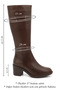 Women's Brown Zippered Thick Heeled Genuine Leather Boots - 2