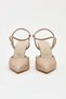 Women's Heeled Top-Strapped Pointed Toe Evening Dress Shoes Tan - 6