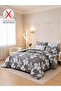 4-Pcs Printed Duvet Cover Set Queen Size 200x230cm, Brushed Microfiber Fabric (Without Filler) - 2