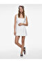 U-Neck Tie Detail Flounce Sleeveless Mini Linen Blend Dress - 3