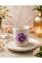 6 Person White Porcelain Colorful Lotus Luxury Coffee Cup Set 100ml - 2