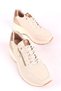 Women's Zipper Detailed Padded Sole Lace-Up Sports Shoes & Sneakers Beige - 4