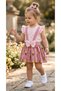 Girl's Bowknot Bee Printed Salopet Dress T-Shirt Summer 2-Piece Set