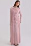 Stone and Flywheel Detailed Cape Yoryo Silk Hijab Evening Dress Pudra 1257 - 3
