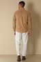 Watt Men's Velvet Sports Shirt - Comfort Slim Fit, Camel Hair Detail - 5