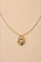 Long Necklace with Gold Chain and Plate Pendant - 2