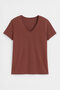 Women's V-Neck Short Sleeve Plain T-Shirt - 2