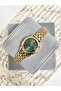 Etro Round Gold Green Patterned Dial Women's Wristwatch