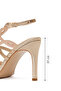 Women's Beige Ankle Buckle Stone High Thin Heel Sandals 26Sfe3911Ts - 4