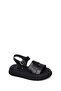 Women's Black Buckle Thick-Soled Leather Sandals 26Sfd332718 - 7