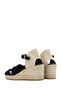Women's Black Ankle Strap Wedge Heeled Shoes Suede Genuine Leather Espadrille Sandals 25Sfd151110 - 6