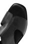 Women's Black Buckle Wedge Heeled Leather Sandals 26Sfd151818 - 8