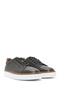 Men's Khaki Lace-Up Thick Sole Sports Shoes, Leather Sneaker 26Sfd6124Ft - 3