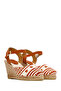 Kastamonu Stone Print Women's Tan Patterned Wedge Heeled Shoes Espadrille Sandals 25Sfd20846F - 3