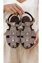 Women's Gray Strappy Buckle Cage Model Suede Sandals 1.5cm Byndsk107 - 7