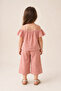 Girl's Off-The-Shoulder Capri Top and Bottom Set - 3
