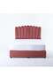 ANNA QUEEN BED VELVET PINK 160X200 CM - 2