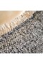 Cozy Linen Textured Down Feel Fringed Filled Cushion 50x50cm -navy - 2