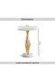 Thalassa Drink Table Marble - White & Gold - 7