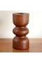 Almond Wooden Taper Candle Holder 10.5x10.5x23cm - Brown - 4